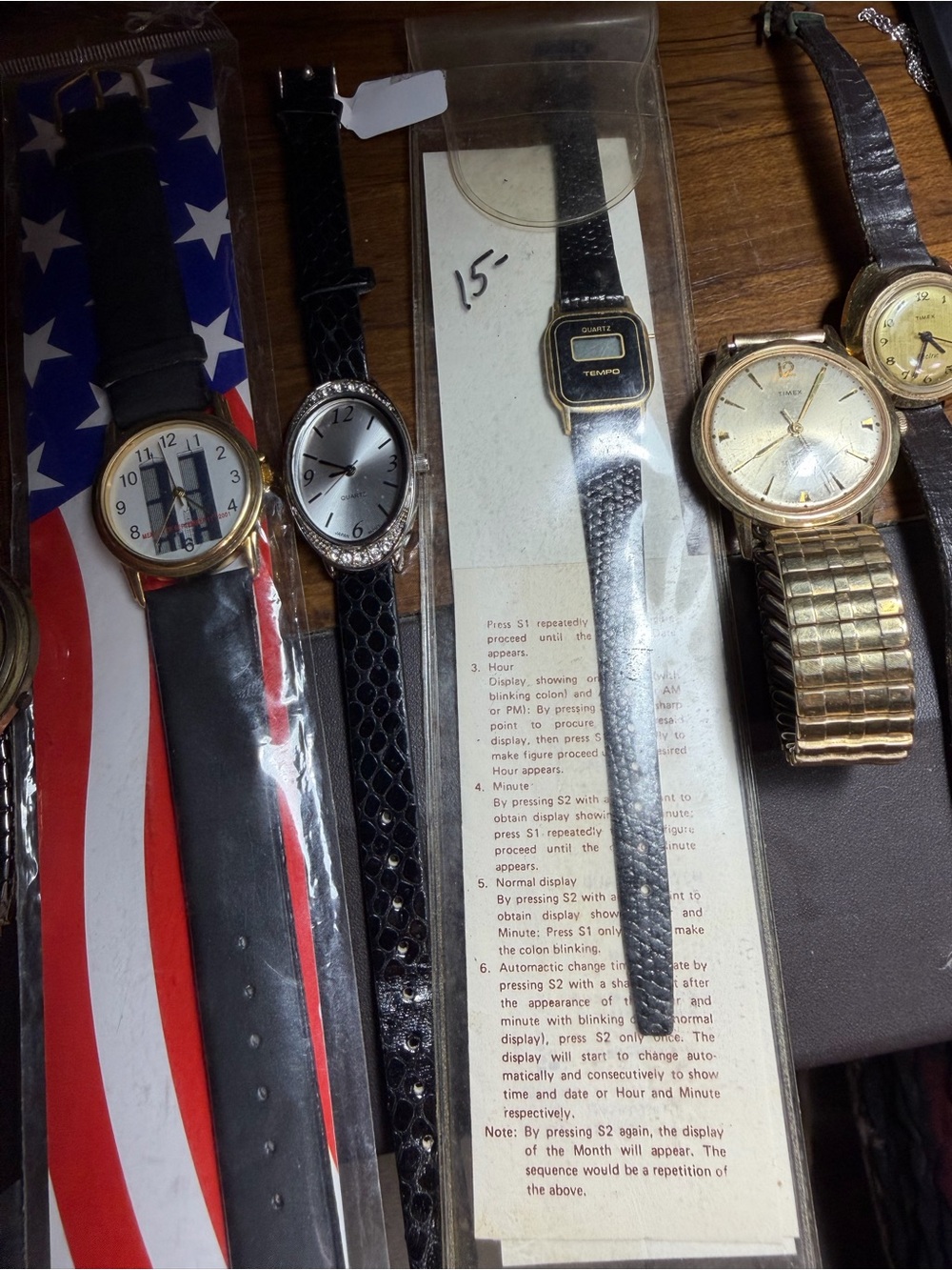 Vintage Watch Lot of 9 – Timex, Stauer, Microsonic, Vivani & Tempo – Untested
